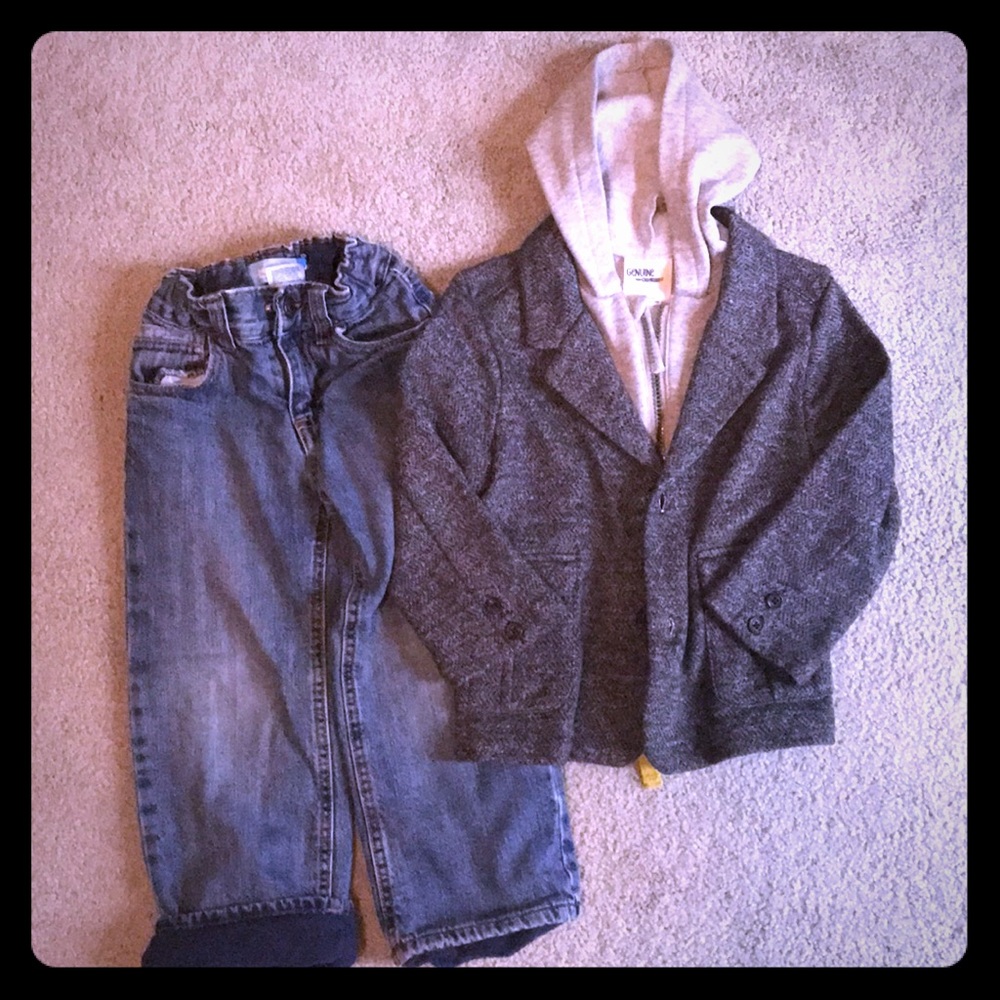 Fleece Lined Jeans & Sweatshirt Jacket 4T